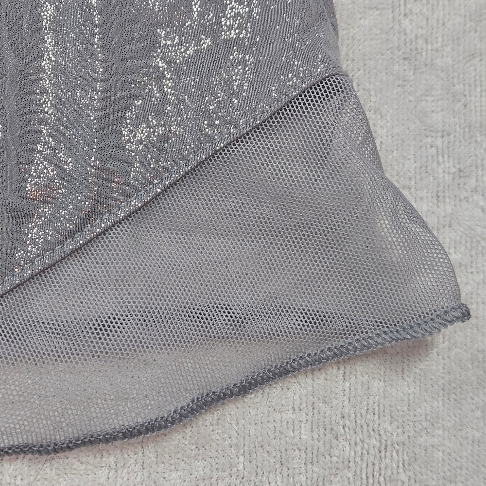 Victoria's Secret Silver Metallic Shimmer Mesh Trim Nightgown L - Picture 6 of 6